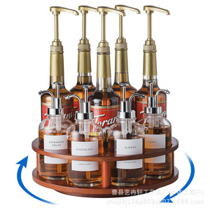 Wine Rack Rotating Wooden Bottle Holder For Kitchen Bar Storage 6 Bottles Capacity - Product Image 2