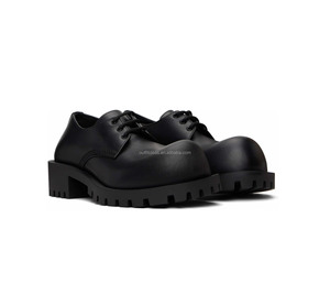 Zapatos Derby de 40mm de piel de becerro para hombre con punta exagerada, zapatos de vestir gruesos de cuero de becerro, zapatos Derby negros para hombre - Product Image 6