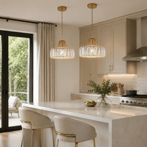 Crystal Chandelier Modern Iron Dining Room Chandelier Bar Bedroom Bedside Pendant Lamp Gold - Product Image 1