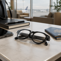 Lunettes intelligentes IA avec caméra 1080P, traduction en temps réel, appels, enregistrement vidéo HD, audio mains libres