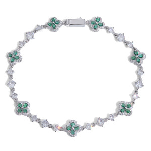 Fashion Hip Hop Four-leaf Clover Zircon Water Bead Chain Colorful <b>Gemstone</b> <b>Bracelet</b> Simple Women's Jewelry - Product Image 5