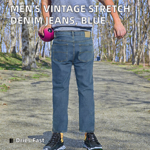Jeans en denim bleu décontracté coupe droite pour homme, design vintage, respirant, nouvelle mode, marque privée ODM, taille 28 à 42 - Product Image 2