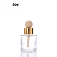 Flacon diffuseur en verre transparent de 50 ml avec bouchon à vis, conteneur vide pour arômes, flacon de recharge pour huiles parfumées, échantillon gratuit