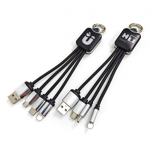 Porte-clés LED personnalisé avec logo, <span class=keywords><strong>chargeur</strong></span> promotionnel USB Type-C Micro tout-en-un, câble de charge 3-en-1 pour la charge <span class=keywords><strong>multiple</strong></span> en entreprise - Product Image 6