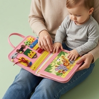 Livre sensoriel Montessori personnalisable en feutre, livre d'activités pour bébé, apprentissage sensoriel, livres à autocollants magiques réutilisables, jouets pour enfants