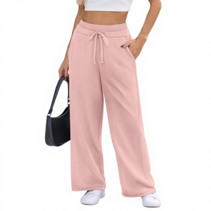 Pantalones Deportivos para Mujer, Pierna Ancha, Cintura Alta, Holgados, Casuales, de Felpa, 100% Algodón, Moda Y2K, Ropa de Gimnasio para Otoño e Invierno - Product Image 5