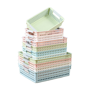 Sunshine Hot Sale Rectangular Hollow Drain PVC <strong>Storage</strong> <strong>Basket</strong> for Fruits Vegetables and Home Books - Product Image 1