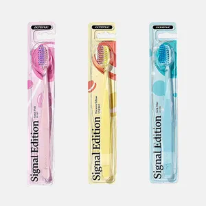 High-End Design Dentique Brand Regular Size Polyester Bristles Adult Travel Toothbrush For Sale