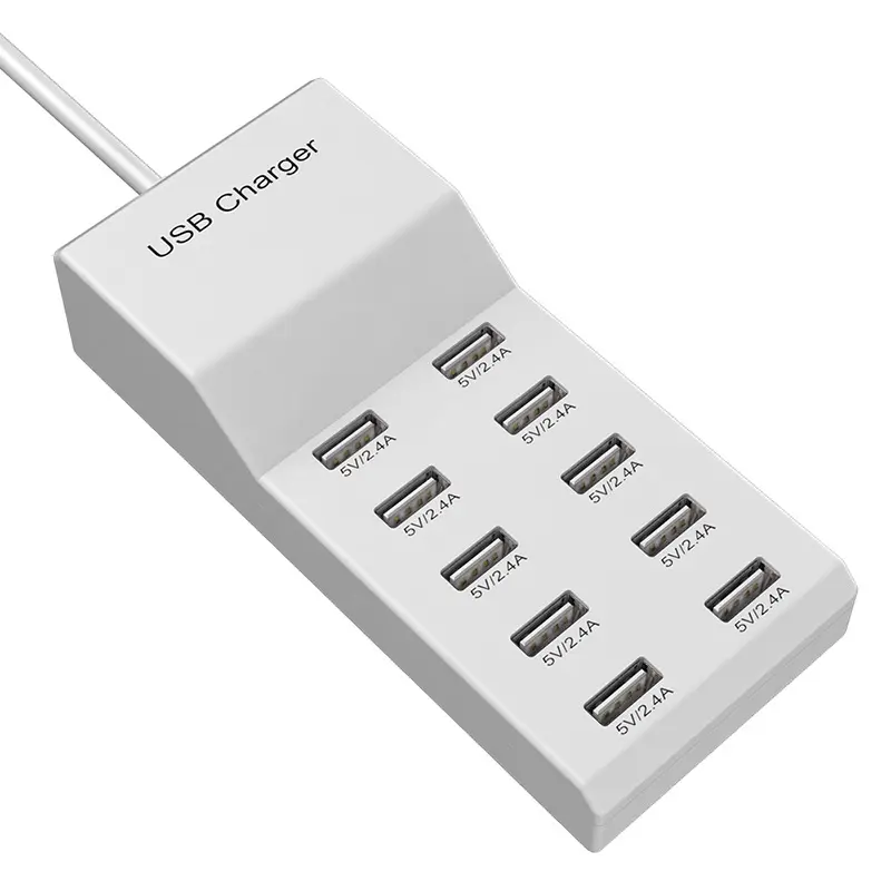 10USB Multi-port Mobile Phone QC Charger Plug-in Board Smart Charging 5v2a Charging Station Socket USB Charger