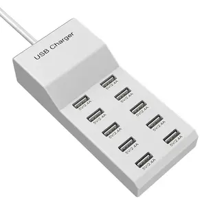 10USB Multi-Puerto Teléfono móvil QC Cargador Plug-In Board Carga inteligente 5v2a Estación de carga Enchufe Cargador USB