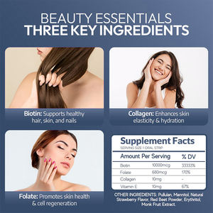 Tiras Orales de Péptidos de Colágeno Natural OEM/ODM para Adultos, Suplemento Dietético que Mejora la Elasticidad de la Piel, Hidratación, Belleza y Blanqueamiento - Product Image 2