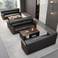 Canapé de bureau simple et moderne, ensemble de canapé de réception d'entreprise avec table basse