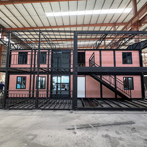 Contenedor de Casa plegable prefabricado para habitación de extensión de ala doble de 40 pies, juego de casa manufacturada de acero, Panel sándwich <span class=keywords><strong>extensible</strong></span> transpirable - Product Image 1