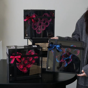 Regalo de decoración de lujo, Altavoz Bluetooth inmortal, flores secas, melodía, amor, Bluetooth fonógrafo, rosas preservadas en caja acrílica - Product Image 1