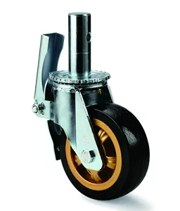 Roulettes d'échafaudage industrielles à usage intensif avec frein Roues en caoutchouc de 6 pouces/8 pouces pour l'échafaudage