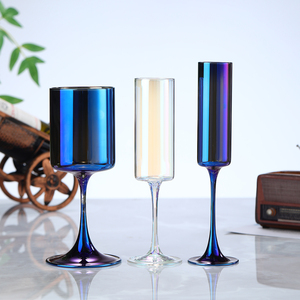 Verres à vin en verre borosilicate soufflé à la main, irisé, design européen, lavables au lave-vaisselle, ensemble <span class=keywords><strong>de</strong></span> flûtes colorées - Product Image 3