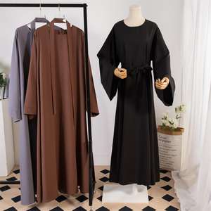 Tinta unita stile marocchino abbigliamento islamico abito Casual Abaya per le donne all'ingrosso Dubai saudita tacchino vestito Abaya - Product Image 2
