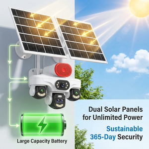 Cámara Solar Wistino AOV 4G LTE con 5 Lentes, <span class=keywords><strong>Zoom</strong></span> 10X, Grabación Continua 24/7, Alarma, Paneles Solares Dobles, CCTV Solar AOV - Product Image 2