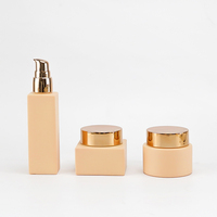 Ensemble de flacons et pots minimalistes haut de gamme pour soins de la peau, 50 ml 50 g, orange mat, verre opale, ensemble de soins de la peau