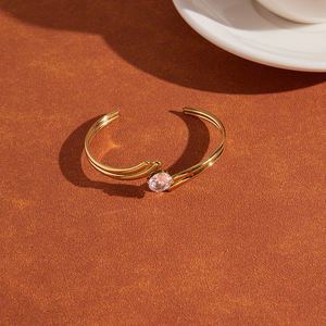 إسوارة نسائية كلاسيكية متعددة الطبقات من J&D مرصعة بالزركون قابلة للفتح للحفلات والمناسبات - Product Image 4