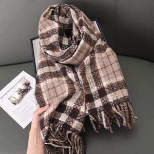 Fashion Design Comfortable <strong>Cashmere</strong>-<strong>like</strong> Plaid Soft Long Shawl <strong>Scarf</strong> for Women with Tassel YHK0055 - Product Image 2