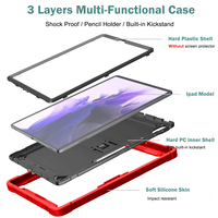 Coques et étuis pour tablettes B2B à protection longue durée avec béquille pour Samsung Tab S7+ Tab S7 Fe Tab S8 Ultra 12,4 pouces