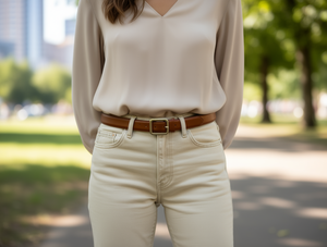 Cinturón de Cuero Genuino para Mujer, Hebilla Cuadrada de 3.0cm, 110cm, Estilo Casual - Product Image 2