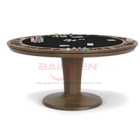 Table de poker longue en bois massif BCP-02 à 8 joueurs avec table de poker LED Table de poker classique personnalisée de luxe