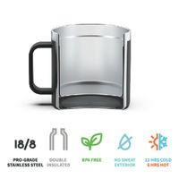 Mug de voyage isotherme en acier inoxydable avec poignée et couvercle, personnalisé, 12 oz, écologique, résistant à l'eau bouillante, pour le camping