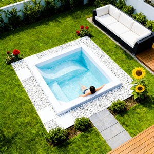 Petite piscine spa en fibre de verre pour la maison, le jardin et la terrasse, piscines pour s'amuser dans l'eau - Product Image 2
