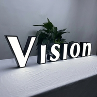Enseigne LED rétroéclairée personnalisée, lettres en acier inoxydable 3D Halo, étanche IPX6, publicité pour salons de manucure, spas, magasins de maquillage, hôtels, bâtiments