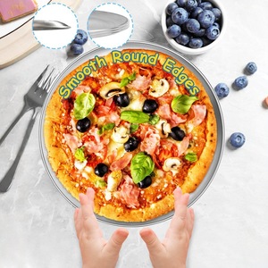 Vassoio per Pizza in acciaio inossidabile per <span class=keywords><strong>forno</strong></span> rotondo piastra da <span class=keywords><strong>forno</strong></span> in metallo torta biscotti per Pizza tortiera - Product Image 2