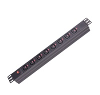 PDU 8 voies 16A 240V IEC C13 Prises verrouillables Protection contre les surcharges Voyant lumineux Montage en rack Utilisation industrielle Centre de données Aluminium
