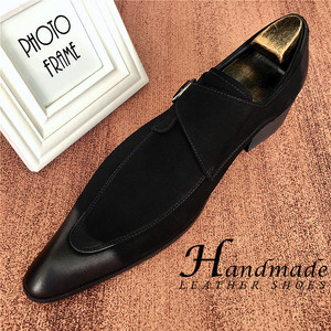 Chaussures en cuir haut de gamme pour hommes, pour tenue de cérémonie, en cuir de vachette de première qualité, à bout pointu et dessus relevé - Product Image 3