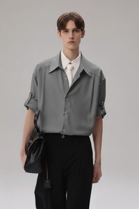 Coton de luxe 160 GSM pour chemises d'été, léger, respirant, doux, drapé, minimaliste, décontracté chic pour hommes - Product Image 6