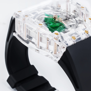 Custom Barrel-shaped Sapphire Crystal <b>Automatic</b> <b>Watch</b> PT5000 Mechanical <b>Skeleton</b> Waterproof Fluororubber Band Men <b>Watch</b> - Product Image 2