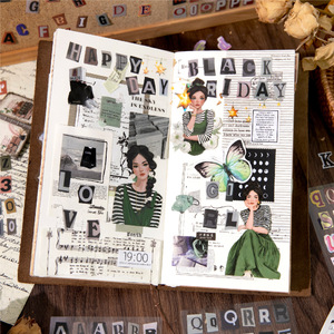 2 Fogli/Confezione Adesivi Decorativi Serie Lettere Retrò Tema Inglese per Decorazioni DIY Planner - Product Image 4