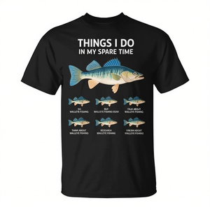 Camiseta de pesca Walleye para pescadores con diseño gráfico de peces y diseño humorístico - Product Image 2