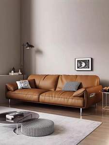 Sofás de salón de estilo industrial para sala de estar, sofá minimalista de <span class=keywords><strong>esquina</strong></span> de cuero, sofá de 2 plazas, sofá de tela Vintage de Italia - Product Image 6