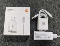Chargeur portable Xiaomi 67W double port Gan Turbo USB-C et USB-A, adaptateur secteur à charge rapide pour téléphone portable Xiaomi