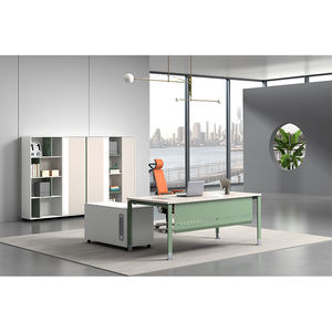 Ensemble de bureaux modulaires modernes et durables pour personnel de bureau, style panneau bois, combinaison double pour 2 personnes ou quadruple pour 4 personnes - Product Image 6
