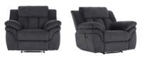 Fauteuil inclinable manuel, canapé simple rembourré de 108 cm de large
