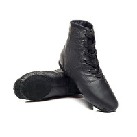 Zapatos de Baile de Jazz de Caña Alta con Suelas Suaves, Botas de Baile Moderno Unisex para Adultos, Parte Superior de Cuero Sintético