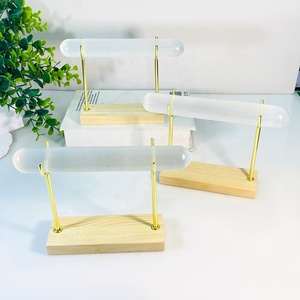 Новое поступление, натуральный лечебный камень, кристалл, селенитовая волшебная палочка с держателем, селенитовый кристалл для продажи и украшения - Product Image 4