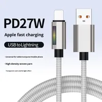 Câble de données BJC BJC-0065 100W 5A à charge rapide avec lumière latérale dégradée, tressé, transfrontalier, 16PD, pour iPhone Type-C, conducteur en cuivre étamé
