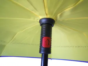 Automatic Open Inverted C Handle Fiberglass Reversible Windproof Umbrella Double Layer Folding Reverse Umbrella