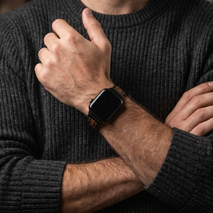 DODO DEER <span class=keywords><strong>Cinturino</strong></span> Regolabile Durevole Impermeabile in Legno e <span class=keywords><strong>Acciaio</strong></span> Inossidabile per <span class=keywords><strong>Smartwatch</strong></span>, Ricambio per Orologi da Uomo e Donna - Product Image 6