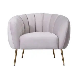 客厅椅子出售现代天鹅绒扶手椅与金属腿扶手椅皮革现代