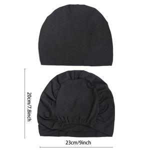 Gorro de satén a rayas para mujer, transfronterizo, para las cuatro estaciones, capa base para adulto, pañuelo para <span class=keywords><strong>la</strong></span> cabeza, gorro tipo beanie de color liso - Product Image 4