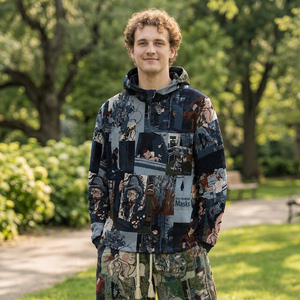 Felpe Oversize con Cappuccio in Tessuto Jacquard di Cotone e Poliestere, Logo Personalizzato, <span class=keywords><strong>Abbigliamento</strong></span> <span class=keywords><strong>Hip</strong></span> <span class=keywords><strong>Hop</strong></span> Streetwear - Product Image 2